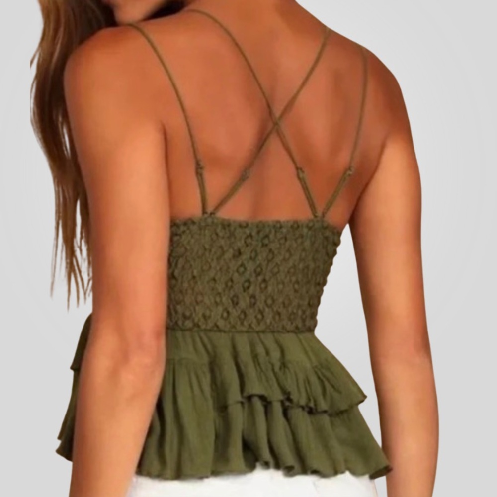 Free People Adella Cami in Moss NWOT - Picture 2 of 3